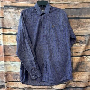 Cinch Mens Medium Purple Paisley Long Sleeve Western Button Down Shirt Cotton